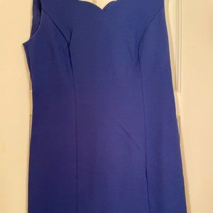 Blue dress with scallop neck line, size 2p